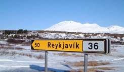 Skilt til Reykjavik